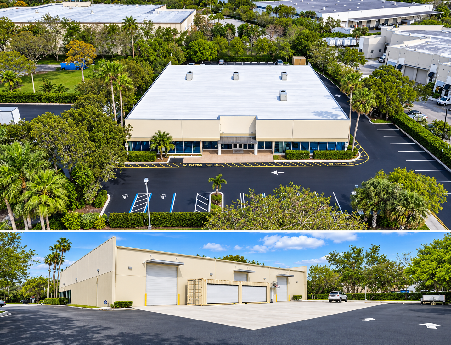 Exterior views of 320 International Parkway in Sunrise, Florida