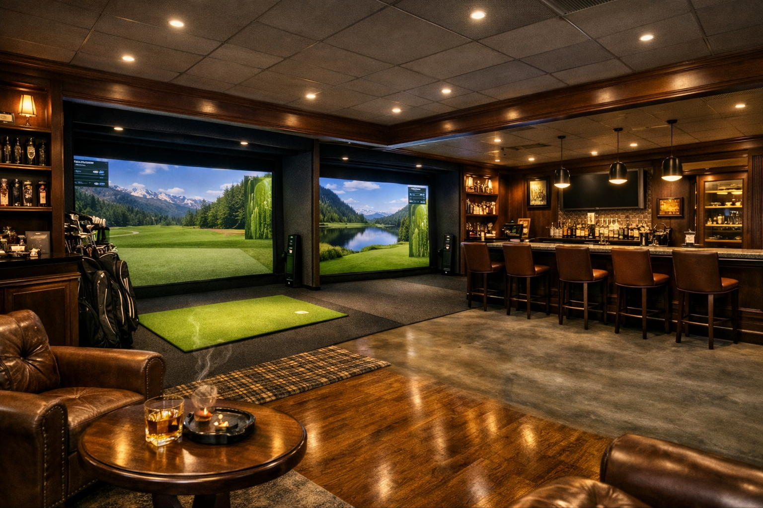 Indoor golf simulator concept