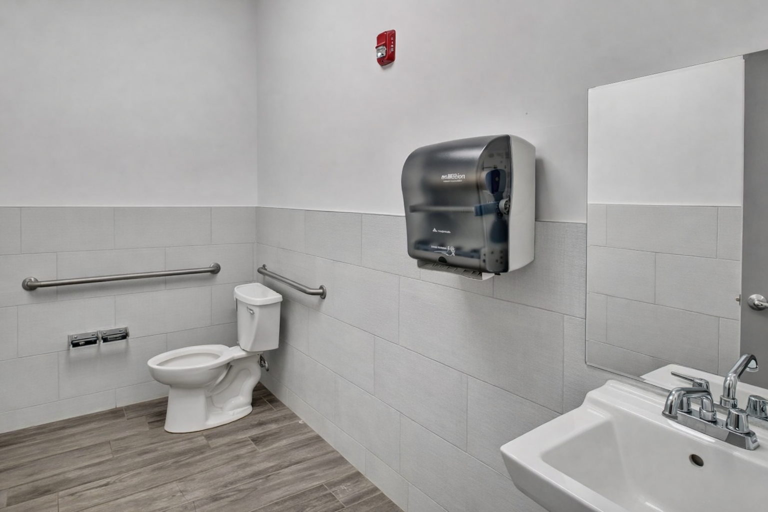 Finished accessible restroom