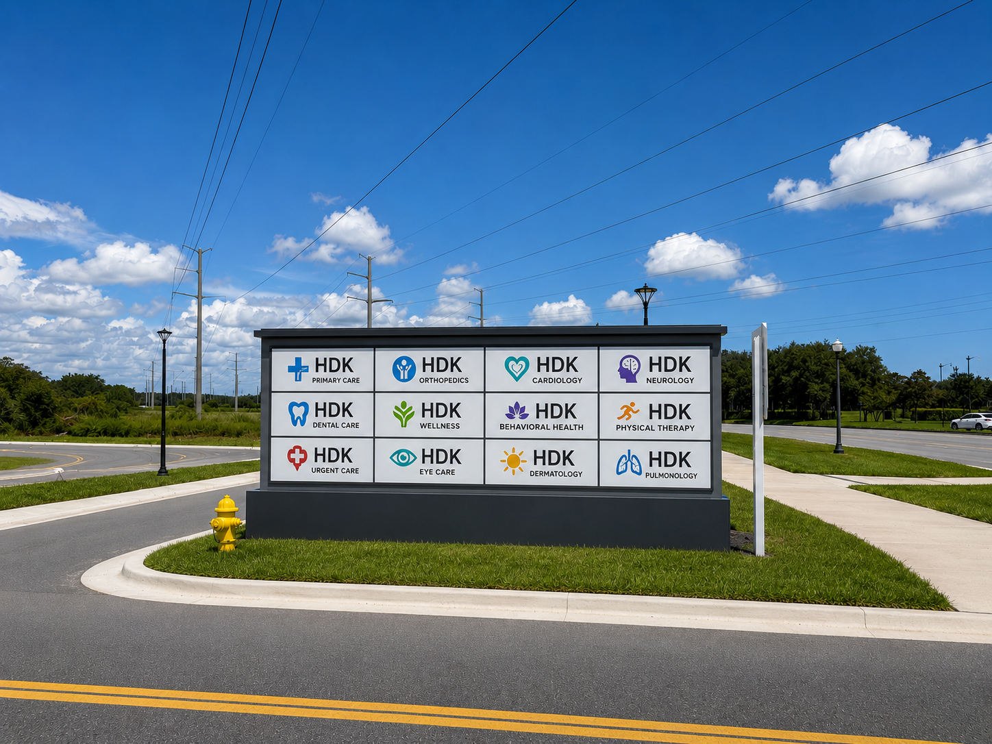 Conceptual monument sign with medical tenants