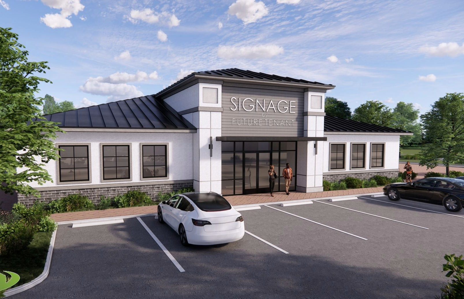 Architectural rendering of the building front